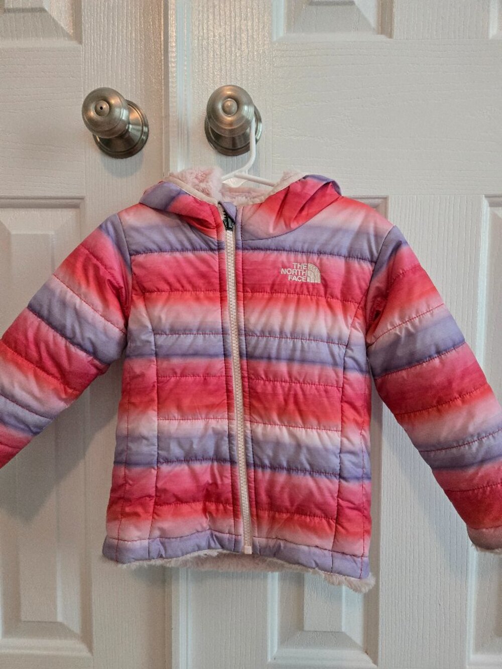 Girls size 24 months North Face reversible coat